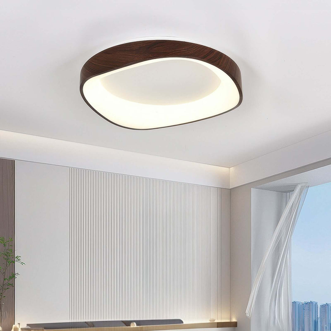 Nordycka designerska lampa sufitowa z drewnianym usłojeniem