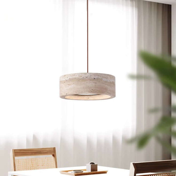 Wisząca Lampa LED w Stylu Kamiennym Kremowym – Oświetlenie Wnętrz