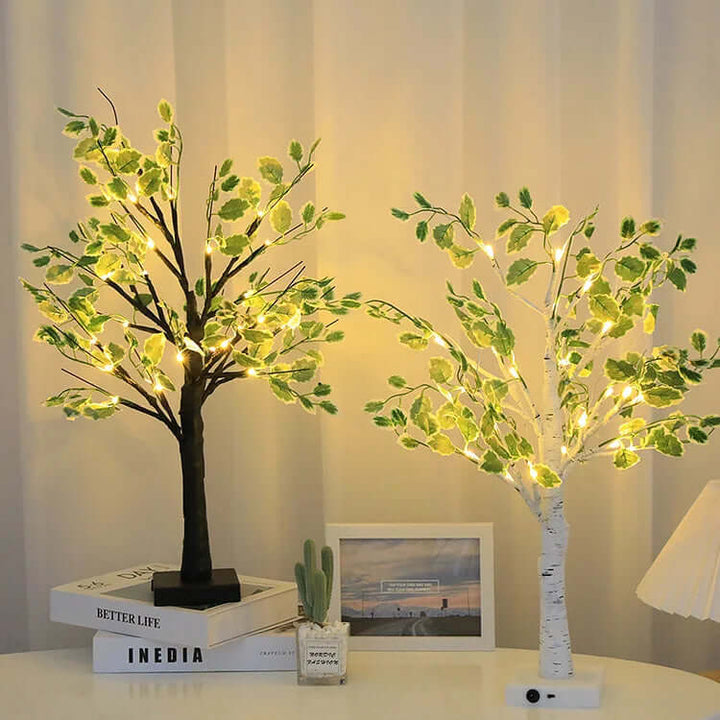 Lampki świąteczne LED z zielonymi liśćmi