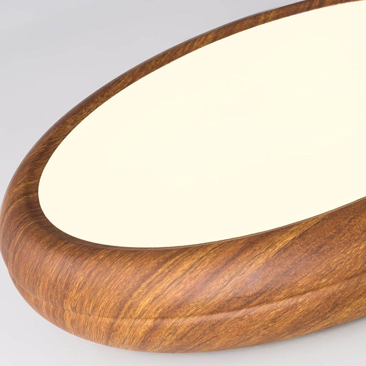 Lampa sufitowa okrągła drewniana, ciepłe światło