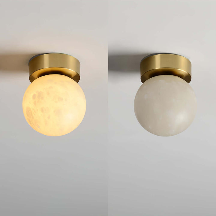 Designerska lampa z alabastru i mosiądzu