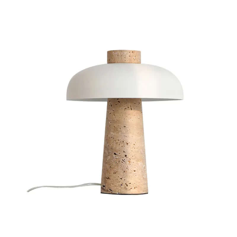 Lampa Stołowa z Kamienia Naturalnego Trawertynu
