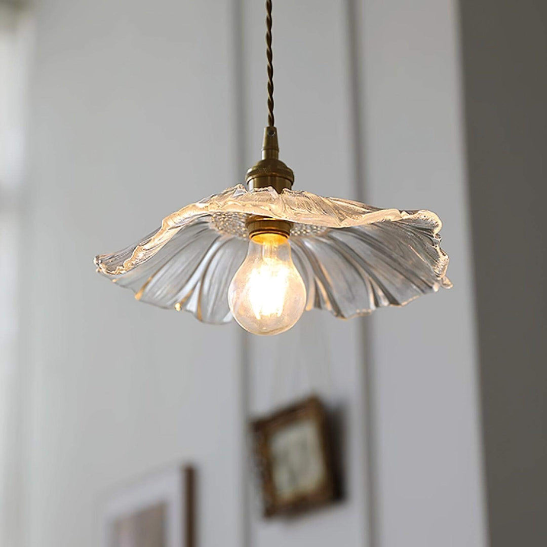 Kwiatowa szklana lampa wisząca