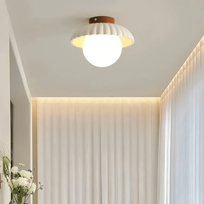 Żelazna i Szklana Lampa Sufitowa