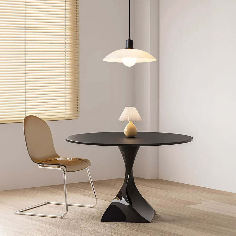 Minimalistyczna Lampa Wisząca z Białego Hartowanego Szkła