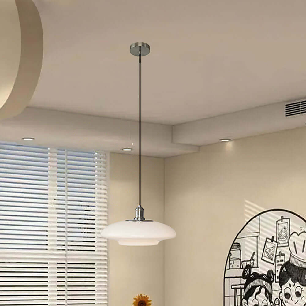 Nowoczesna Biała Szklana Lampa Wisząca