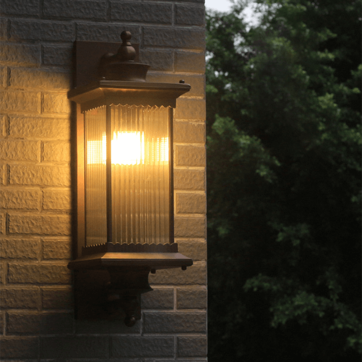 Zewnętrzna Lampa Ścienna Retro Prostokątna