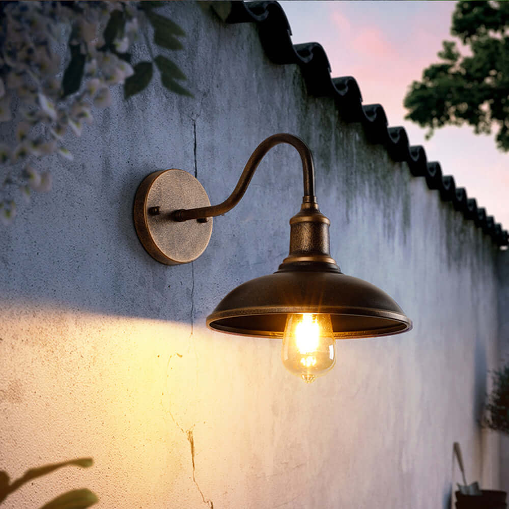 Rustykalna Lampa Ścienna Zewnętrzna - Antyczna Mosiężna Kinkiet Kula IP65