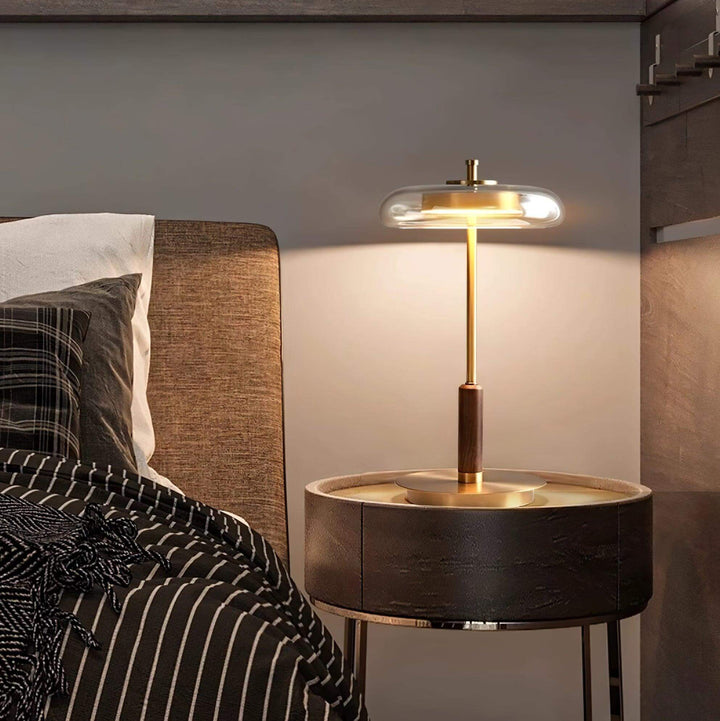 Nowoczesna lampa stołowa LED Ronaldo na nocnym stoliku