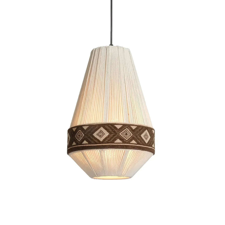 Lampa wisząca boho z frędzlami w kolorze beżowym