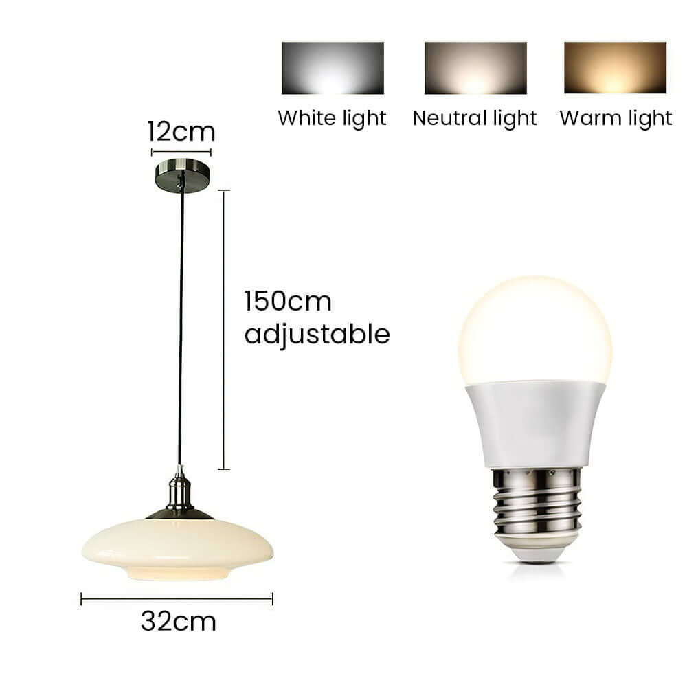 Nowoczesna Biała Szklana Lampa Wisząca