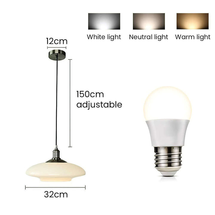 Nowoczesna Biała Szklana Lampa Wisząca