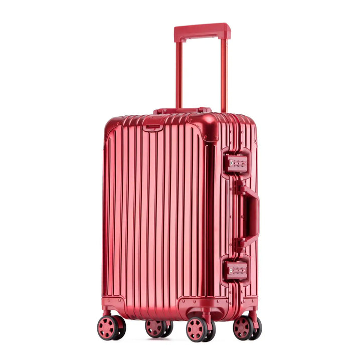 Walizka z twardą skorupą, aluminium i magnez. Elegancki i bezpieczny bagaż, idealny na każdą podróż.