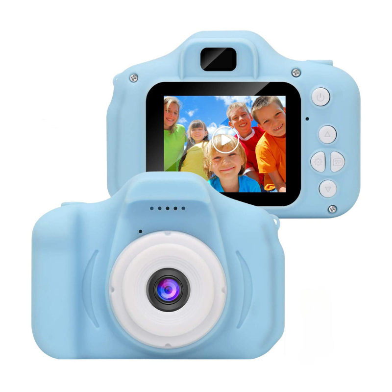 Odporny na uderzenia aparat dla dzieci, podwójna kamera HD 1080P, kolorowy design, idealny dla młodych poszukiwaczy przygód.