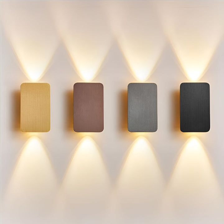 Nowoczesna prostokątna lampa ścienna LED, design do wnętrz, solidny aluminiowy kinkiet, idealny do korytarzy i klatek schodowych.