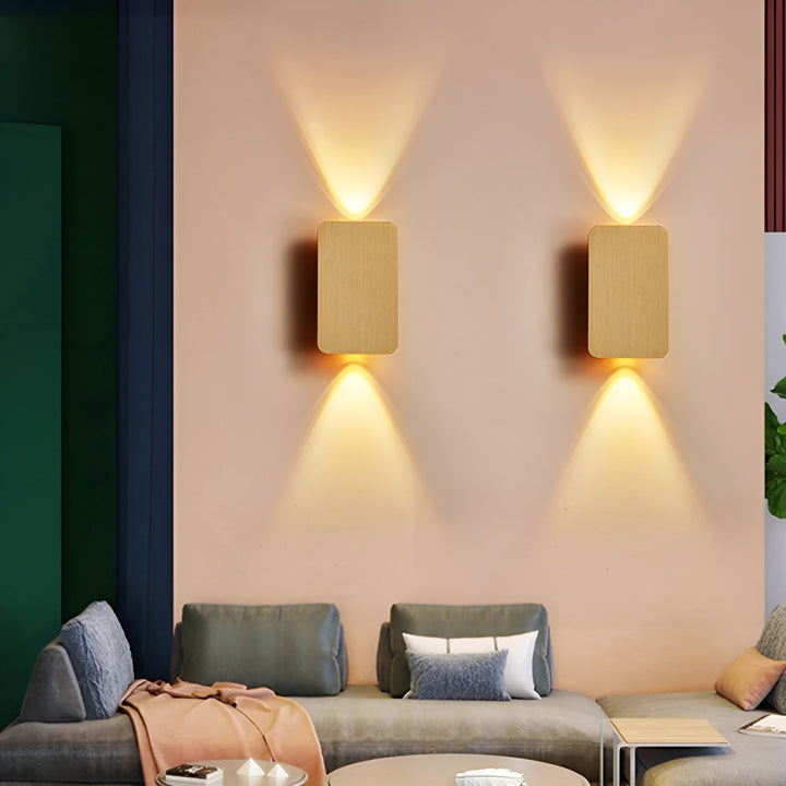 Nowoczesna prostokątna lampa ścienna LED, design do wnętrz, solidny aluminiowy kinkiet, idealny do korytarzy i klatek schodowych.