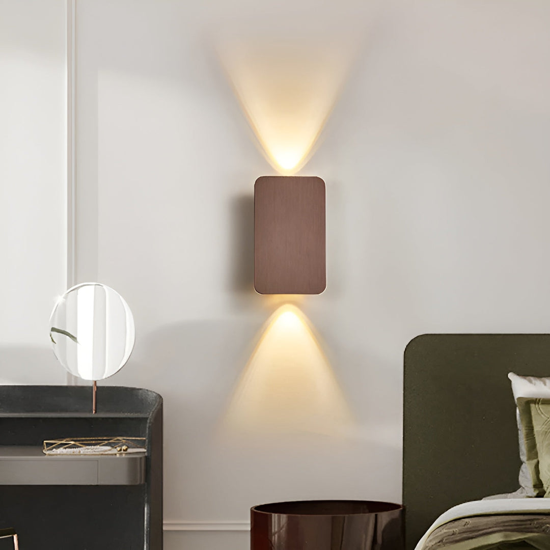 Nowoczesna prostokątna lampa ścienna LED, design do wnętrz, solidny aluminiowy kinkiet, idealny do korytarzy i klatek schodowych.