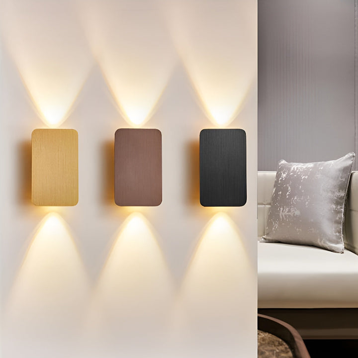 Nowoczesna prostokątna lampa ścienna LED, design do wnętrz, solidny aluminiowy kinkiet, idealny do korytarzy i klatek schodowych.