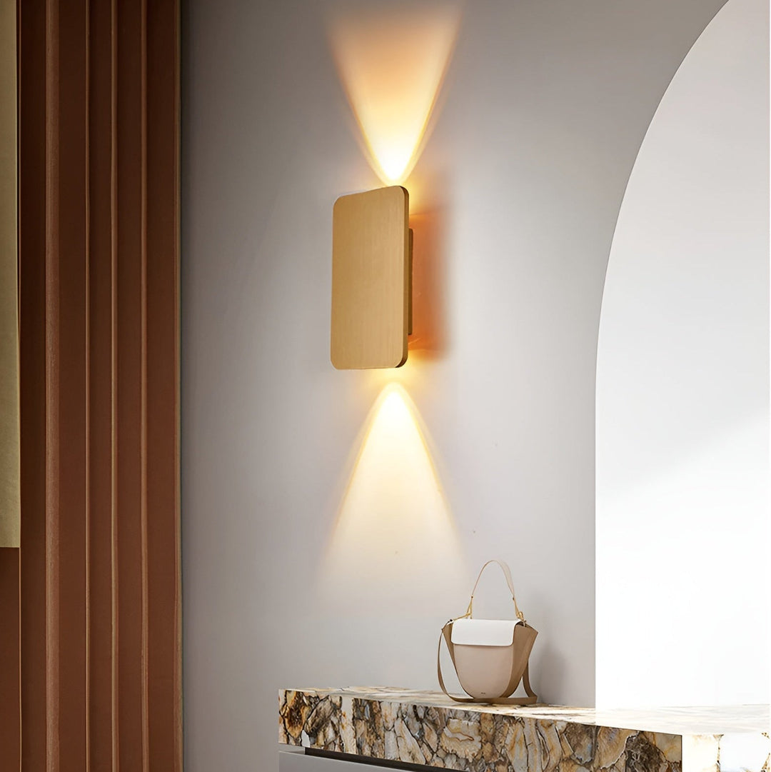 Nowoczesna prostokątna lampa ścienna LED, design do wnętrz, solidny aluminiowy kinkiet, idealny do korytarzy i klatek schodowych.