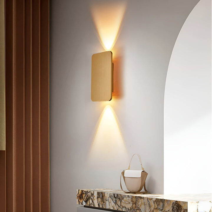 Nowoczesna prostokątna lampa ścienna LED, design do wnętrz, solidny aluminiowy kinkiet, idealny do korytarzy i klatek schodowych.