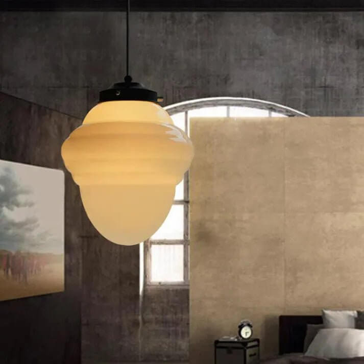 Wisząca Lampa Geometryczna Vintage: Mleczne Szkło