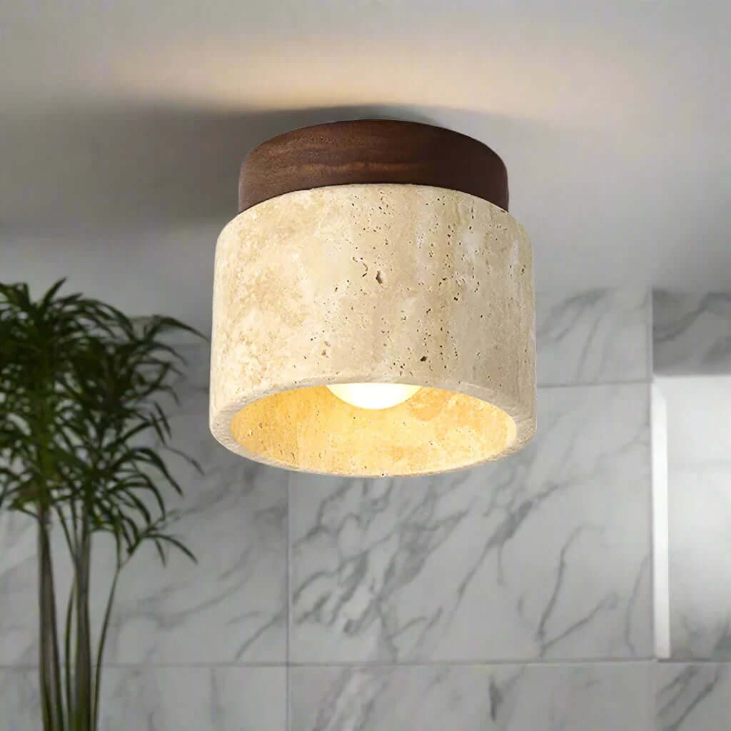 Kremowa lampa sufitowa w japońskim stylu
