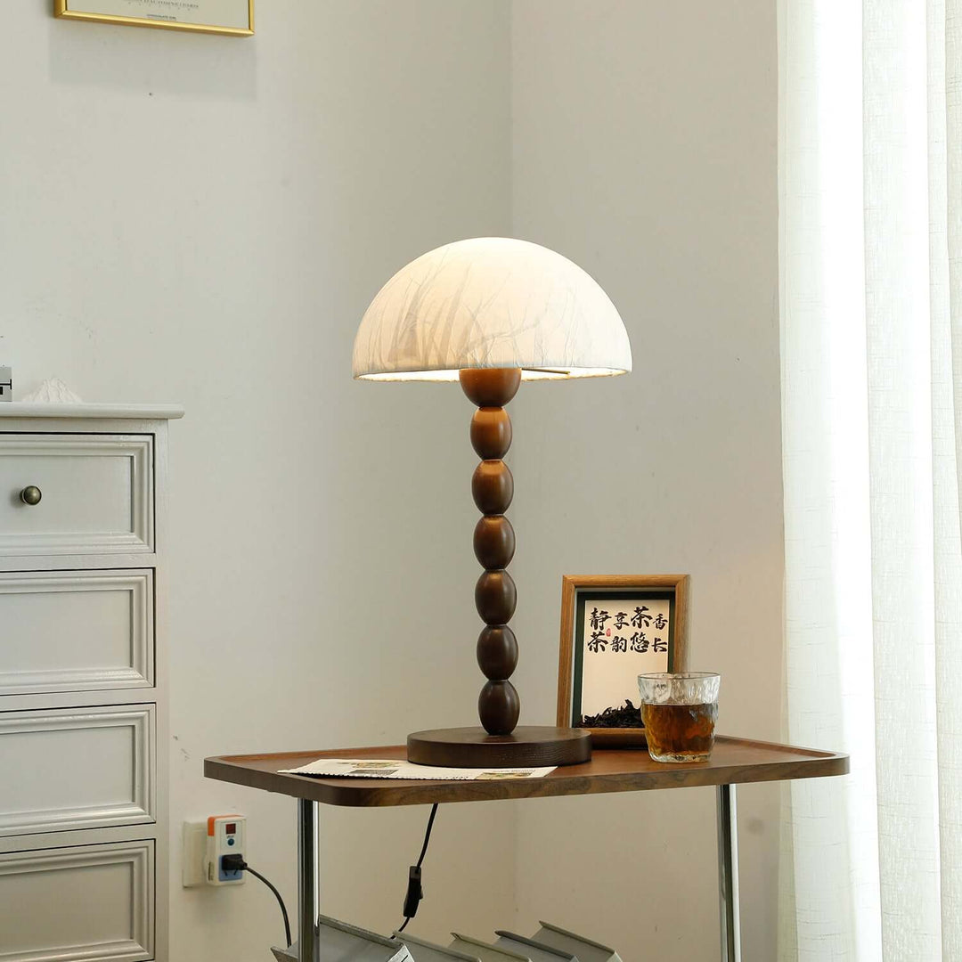 Stylowa lampa stołowa papierowy klosz – oświetlenie nastrojowe