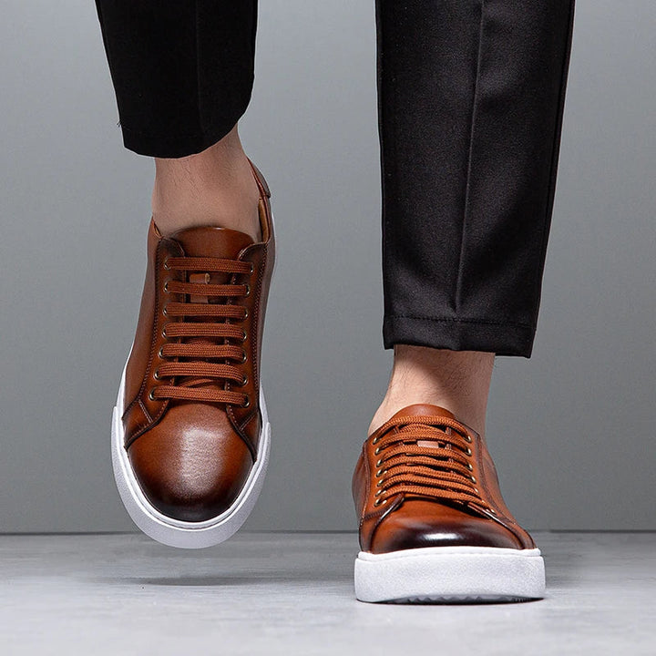 Męskie skórzane sneakersy premium, elegancki i ponadczasowy design, z wyściełaną podeszwą dla codziennego komfortu