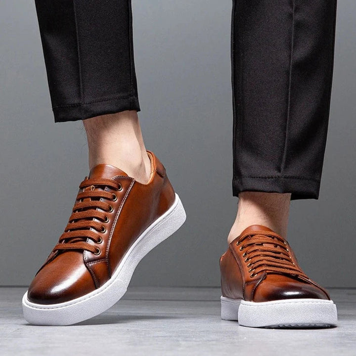 Męskie skórzane sneakersy premium, elegancki i ponadczasowy design, z wyściełaną podeszwą dla codziennego komfortu