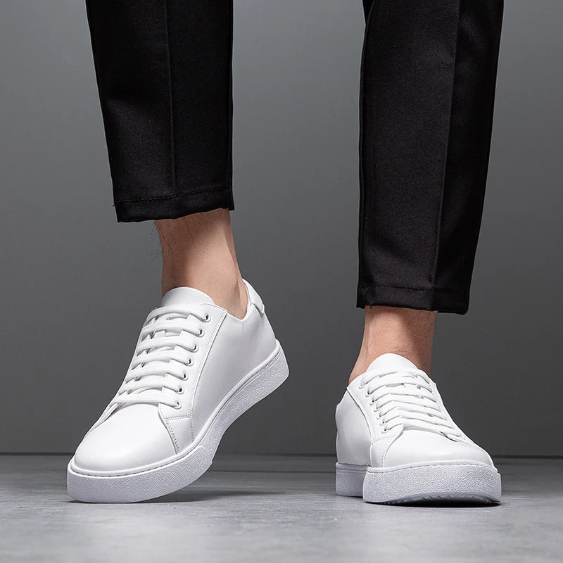 Męskie skórzane sneakersy premium, elegancki i ponadczasowy design, z wyściełaną podeszwą dla codziennego komfortu