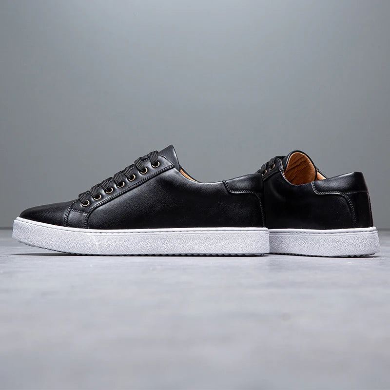 Męskie skórzane sneakersy premium, elegancki i ponadczasowy design, z wyściełaną podeszwą dla codziennego komfortu