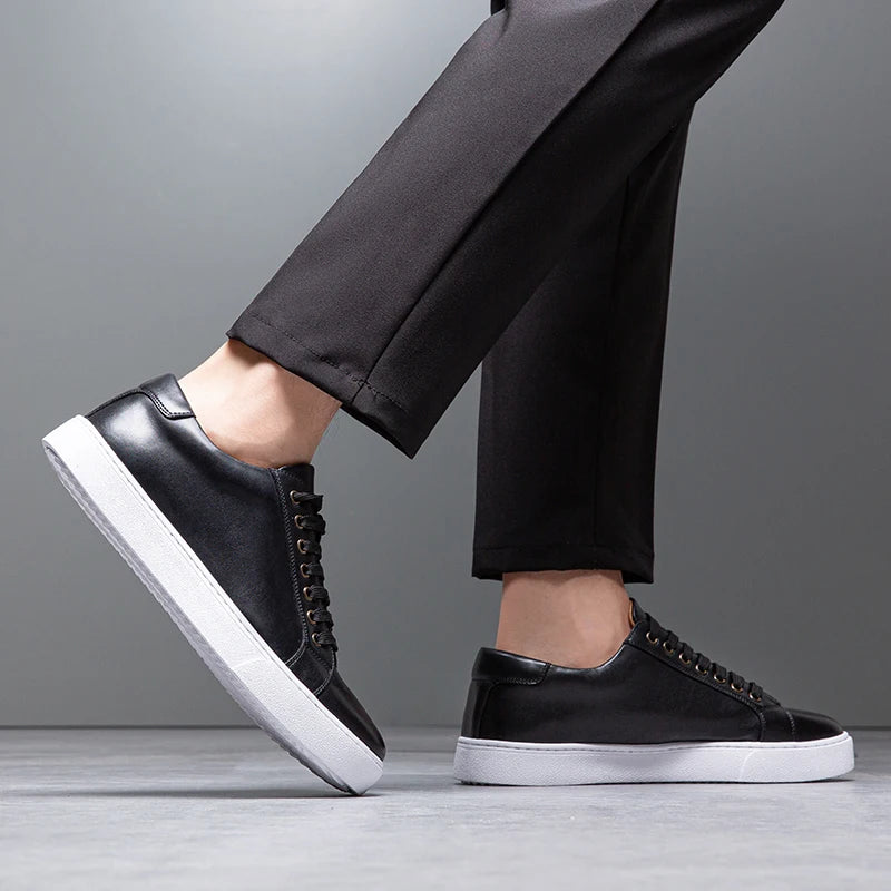 Męskie skórzane sneakersy premium, elegancki i ponadczasowy design, z wyściełaną podeszwą dla codziennego komfortu