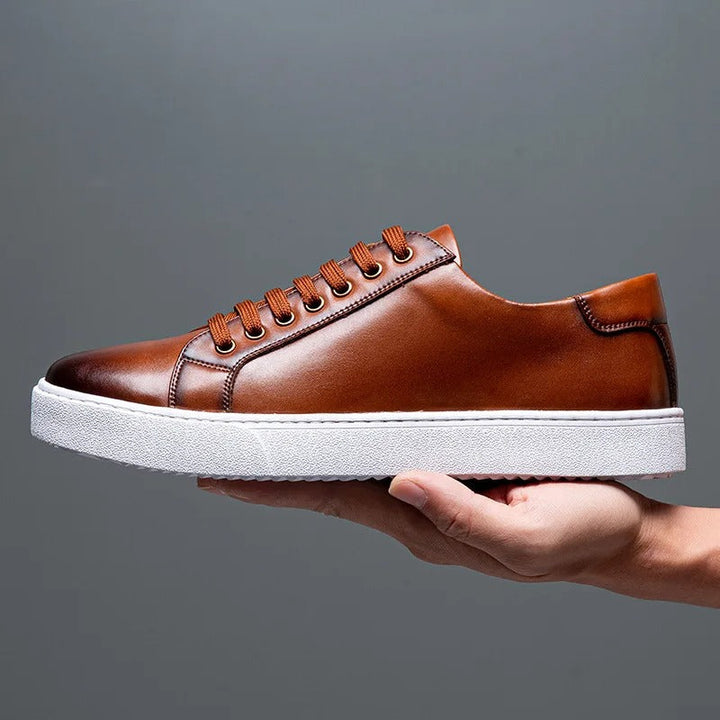 Męskie skórzane sneakersy premium, elegancki i ponadczasowy design, z wyściełaną podeszwą dla codziennego komfortu