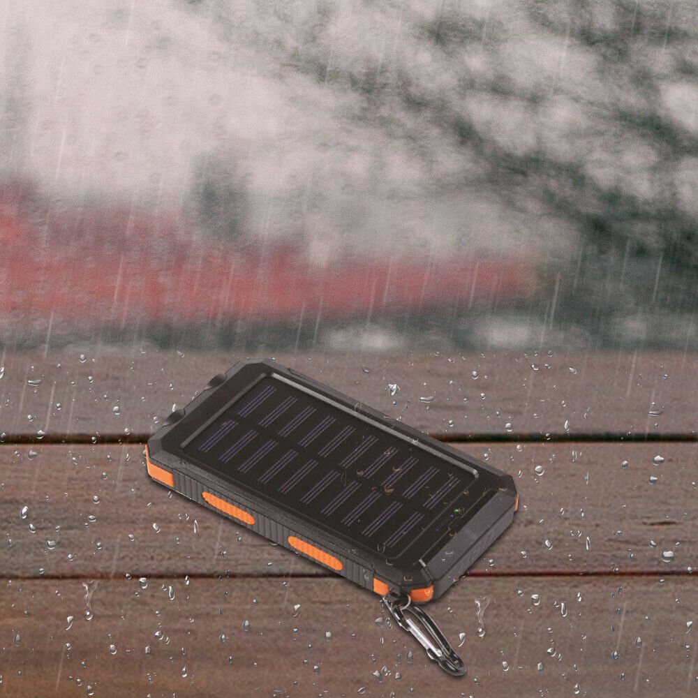 Zewnętrzna ładowarka solarna 10 000 mAh, wodoodporna, wstrząsoodporna z panelem słonecznym, kompaktowa konstrukcja, idealna na zewnątrz.