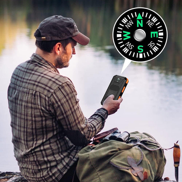 Powerbank solarny z szybkim ładowaniem, wodoodporny, kompaktowy design z panelami słonecznymi, idealny do aktywności na świeżym powietrzu.