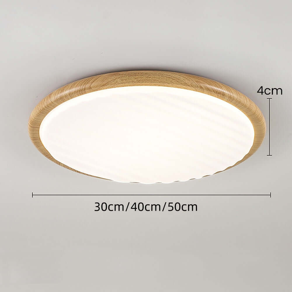 Elegancka lampa sufitowa LED do sypialni z naturalnego drewna