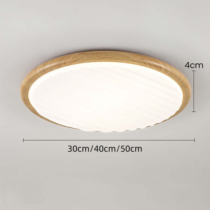 Elegancka lampa sufitowa LED do sypialni z naturalnego drewna
