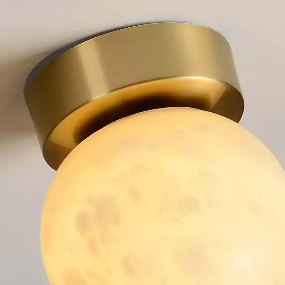 Szczegóły konstrukcji lampy sufitowej z alabastru