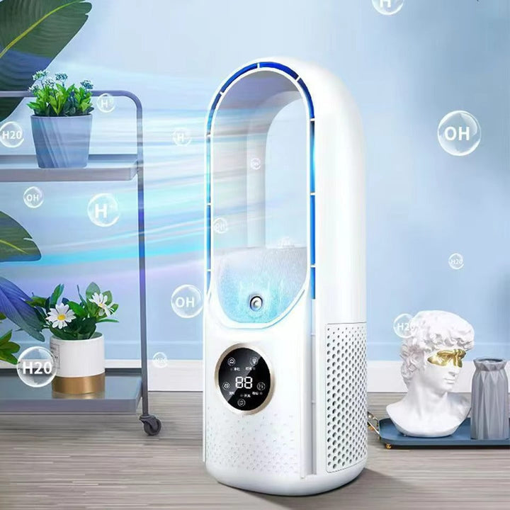 Wielofunkcyjny wentylator USB z 6 prędkościami, chłodzeniem i nawilżaniem, do domu i biura.