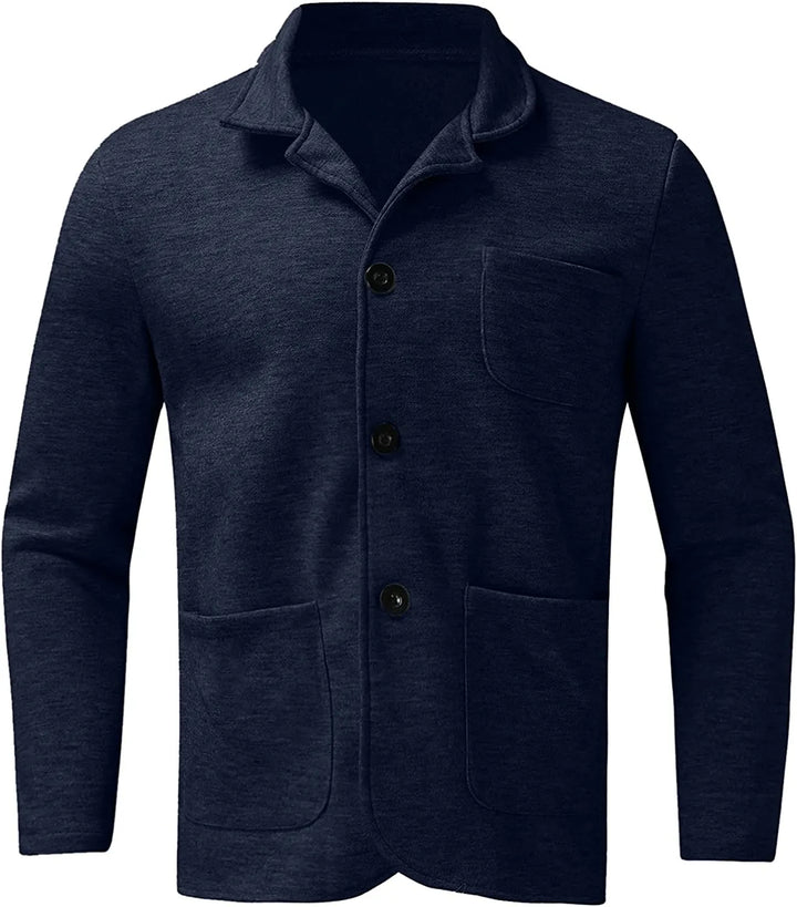 Blazer élégant homme avec poches multiples, coupe chic et moderne, couleur neutre, parfait pour toutes occasions.