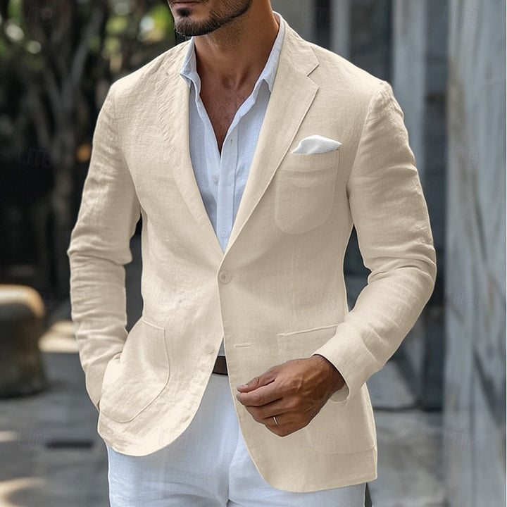 Męski lniany blazer Clément, szykowny i elegancki, dostępny w wielu rozmiarach i kolorach, idealny na lato.