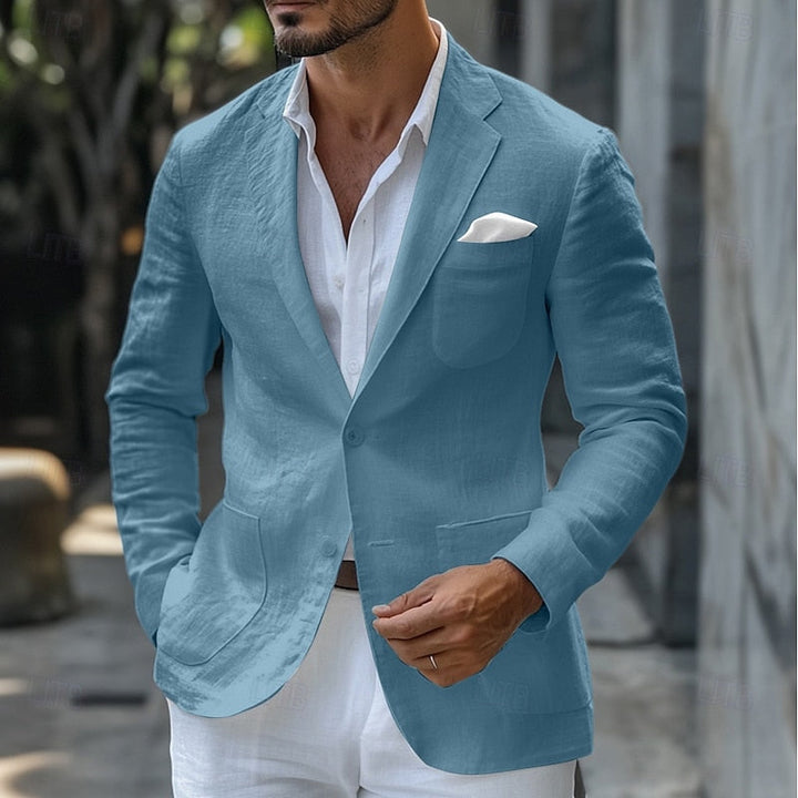 Męski lniany blazer Clément, szykowny i elegancki, dostępny w wielu rozmiarach i kolorach, idealny na lato.