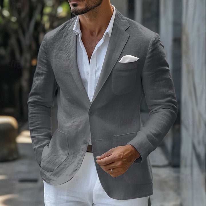 Męski lniany blazer Clément, szykowny i elegancki, dostępny w wielu rozmiarach i kolorach, idealny na lato.