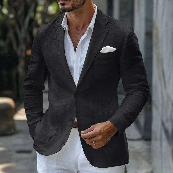 Męski lniany blazer Clément, szykowny i elegancki, dostępny w wielu rozmiarach i kolorach, idealny na lato.