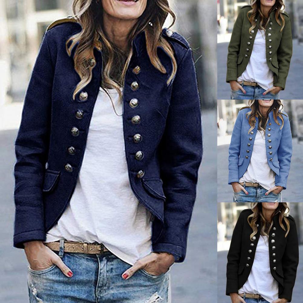 Stylowy damski blazer z elegancką stójką, dopasowanym krojem, szykowny i nowoczesny, idealny na modny i wyrafinowany wygląd.