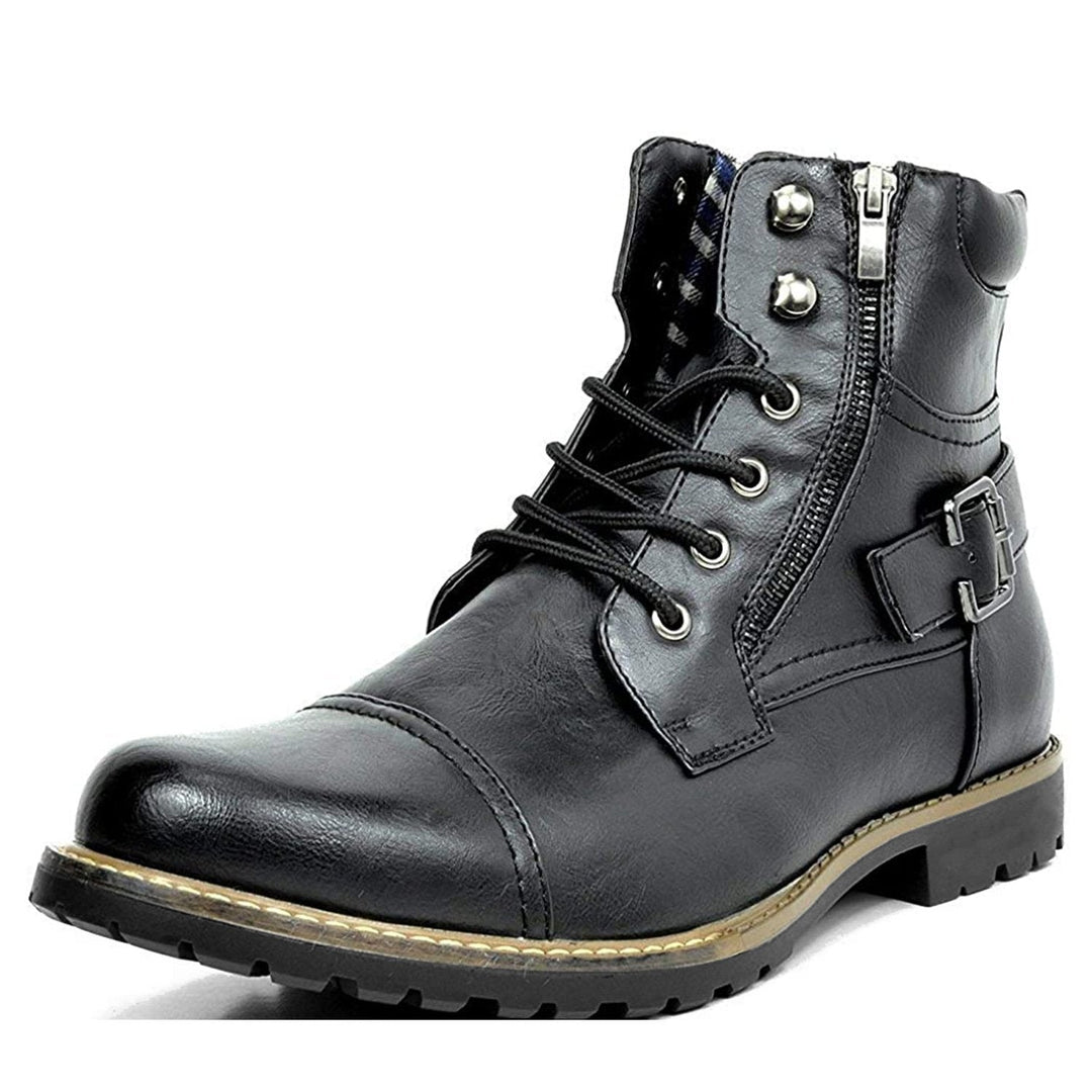 Męskie buty motocyklowe Rhion, z prawdziwej skóry, na co dzień, stylowe i funkcjonalne.