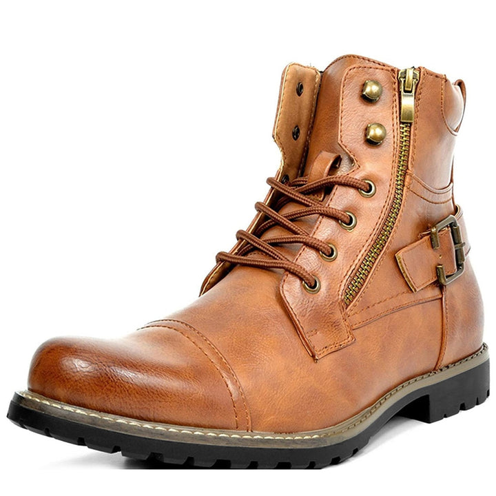 Eleganckie buty motocyklowe Rhion z prawdziwej skóry, idealne na każdą podróż.