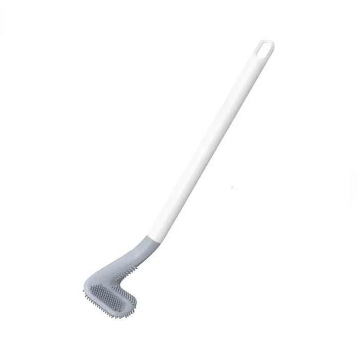 Ergonomiczna szczotka do toalety w kształcie litery L, nowoczesny design dla efektywnego czyszczenia, trwałe i łatwe w pielęgnacji materiały.