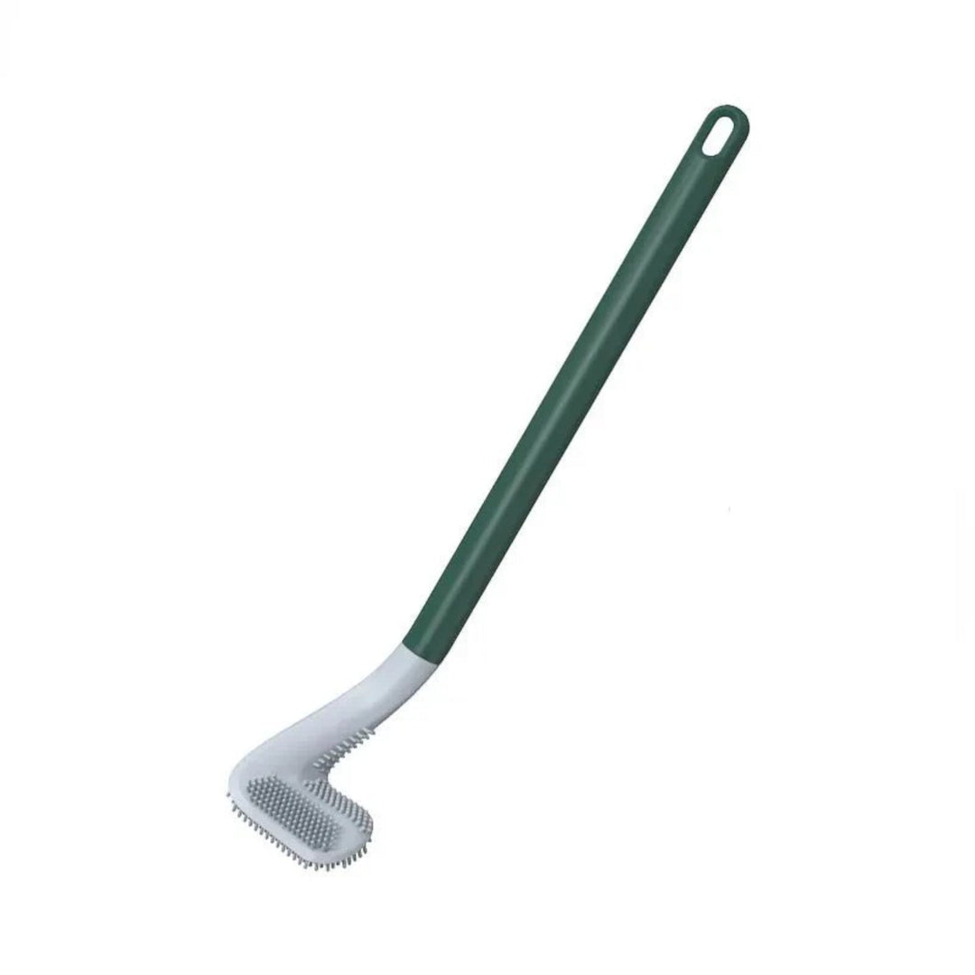 Ergonomiczna szczotka do toalety w kształcie litery L, nowoczesny design dla efektywnego czyszczenia, trwałe i łatwe w pielęgnacji materiały.