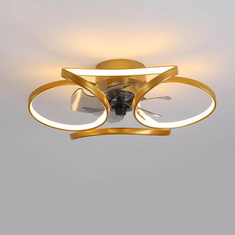 Kwiatowy nowoczesny wentylator sufitowy LED z pilotem
